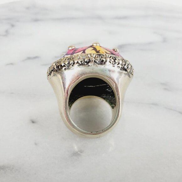 LOVE Tattoo Print Round Chunky Thick Ring‎ - Picture 6 of 7